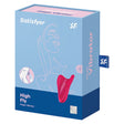 Satisfyer High Fly Finger Vibrator Red product packaging displaying its playful design and features.
