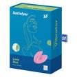 Satisfyer Love Riot Finger Vibrator Pink packaging showcasing its design and features for intimate pleasure.