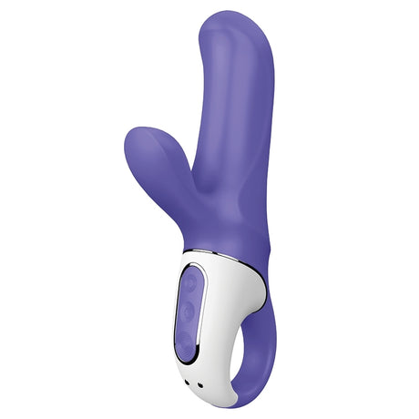 Satisfyer Vibes Magic Bunny Rabbit Vibrator Purple features dual motors and sleek silicone design.
