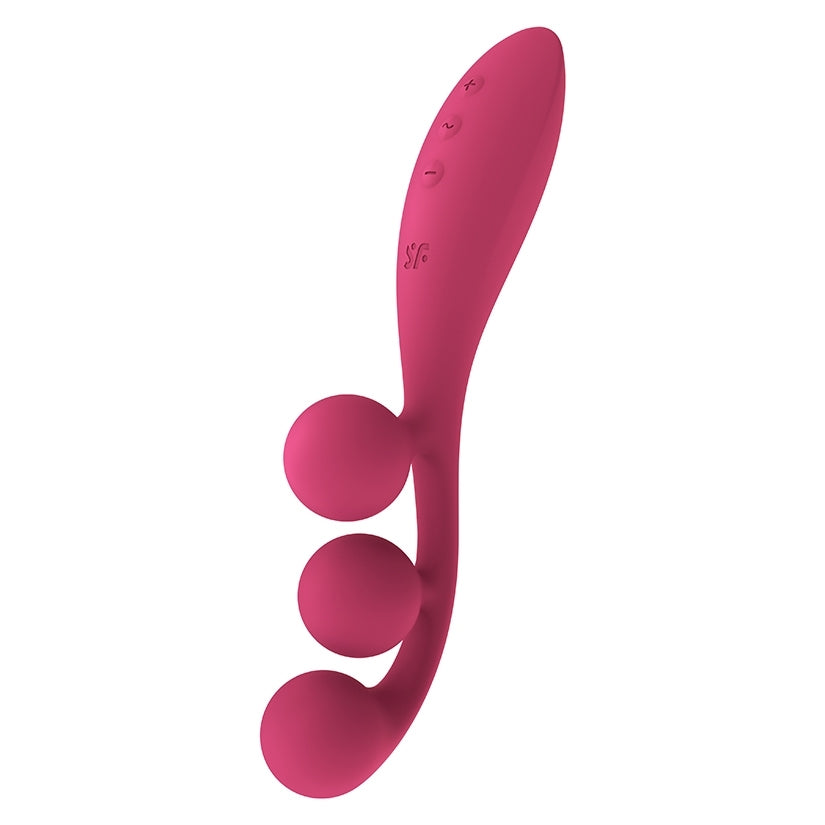 Satisfyer Tri Ball 1 Multi Vibrator Red with three vibrating balls for simultaneous stimulation.