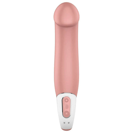 Satisfyer Vibes Master-nature G-Spot Silicone Vibrator in soft pink with easy-to-use controls.