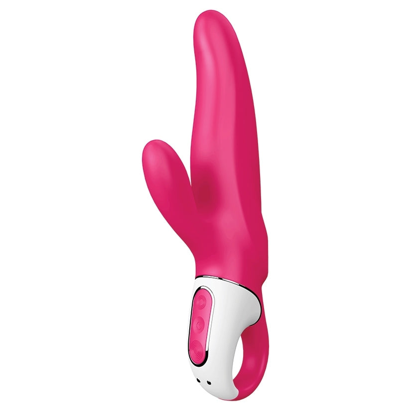 Satisfyer Vibes Mr Rabbit Vibrator Pink features dual motors for enhanced pleasure and comfort.