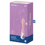 Satisfyer Air Pump Vibrator 2 Inflatable packaging with illustration and control panel features.