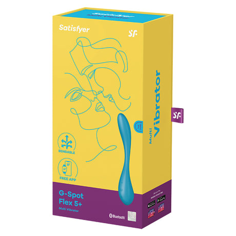 Satisfyer G-Spot Flex 5 App Controlled Vibrator Petrol packaging featuring flexible design and smart connectivity.