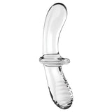 Satisfyer Double Crystal Glass Dildo Clear made of high-quality borosilicate glass for smooth sensations.