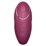 Satisfyer Tap and Climax 1 Clitoral Vibrator Red in elegant design, showcasing compact size and easy-to-control vibrations.