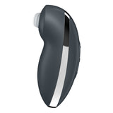Satisfyer Tap And Climax 2 Vibrator Grey side view showcasing its sleek design and modern finish.