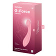 Satisfyer G-Force G-Spot Vibrator Pink packaging showcasing silicone design and G-spot stimulation features.