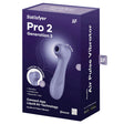 Satisfyer Pro 2 Generation 3 App Air Pulse Lilac packaging featuring Liquid Air Technology and Bluetooth capability.