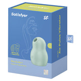 Satisfyer Pro To Go 1 Pressure Wave Vibrator Mint packaging with air pulse and vibration features.