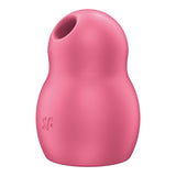 Satisfyer Pro To Go 1 Pressure Wave Vibrator Red compact clitoral stimulator in vibrant pink color.