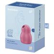 Satisfyer Pro To Go 1 Pressure Wave Vibrator Red packaging featuring a compact design and air pulse technology.