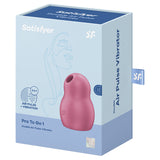 Satisfyer Pro To Go 1 Pressure Wave Vibrator Red packaging featuring a compact design and air pulse technology.