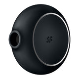 Satisfyer Pro To Go 3 Pressure Wave Vibrator Black close-up view showcasing its compact design and sleek finish.