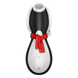 Satisfyer Penguin Holiday Edition Air Pulse Vibrator, festive penguin-shaped toy for touch-free clitoral pleasure.