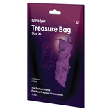 Satisfyer Treasure Bag XL Violet, a discreet toy storage solution for larger pleasure products.