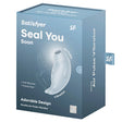 Satisfyer Seal You Soon Air Pulse Vibrator packaging showcasing its adorable design and features like air pulse and vibration.