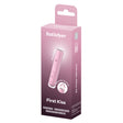 Satisfyer First Kiss Personal Vibrator packaging showcasing travel size and USB-C charging.