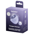 Satisfyer Tongue Dancer Vibrator packaging showcasing its tongue-inspired design and features.
