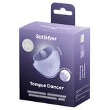 Satisfyer Tongue Dancer Vibrator packaging showcasing its tongue-inspired design and features.