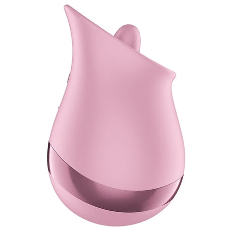 Satisfyer Tongue Player Clitoral Vibrator in a sleek pink design for enhanced clitoral stimulation.