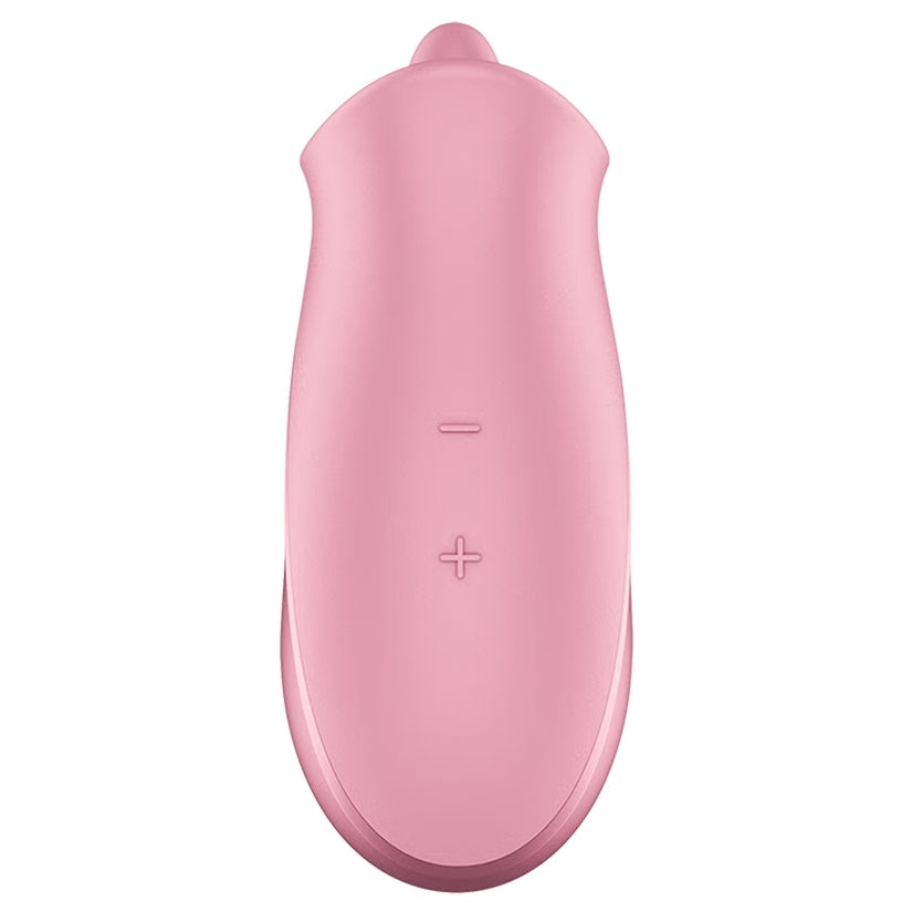Satisfyer Tongue Lover Clitoral Vibrator pink design with user-friendly controls for targeted stimulation.