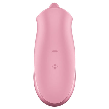 Satisfyer Tongue Lover Clitoral Vibrator pink design with user-friendly controls for targeted stimulation.