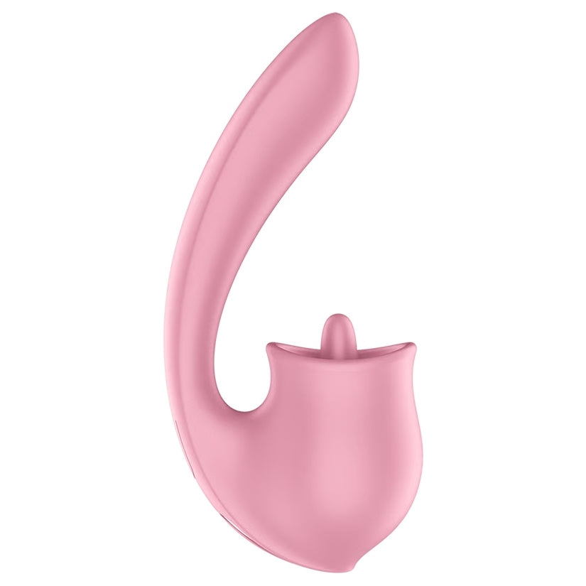 Satisfyer Tongue Genius Vibrator in pink, designed for effortless personal pleasure and exploration.