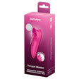 Satisfyer Tongue Master Vibrator packaging featuring oral-inspired motion and flicking tongue design.