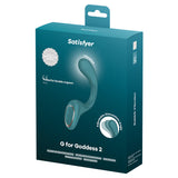 Satisfyer G For Goddess 2 Vibrator Bottle Green packaging showcasing features and design.