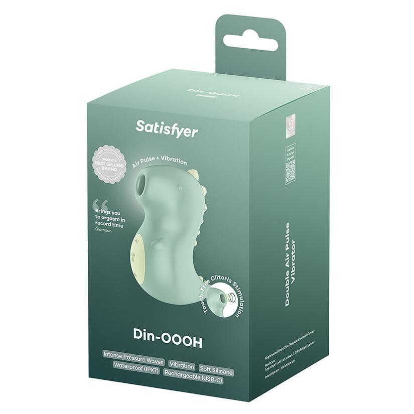 Satisfyer Din-oooh Personal Vibrator packaging showing design and features for intimate wellness.