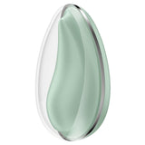 Satisfyer Drop To Go Vibrator Mint in a sleek drop-shaped design, showcasing a fresh mint color and smooth finish.