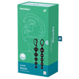 Satisfyer Love Beads Silicone Anal Beads Set of 2 Black packaging featuring two distinct bead chains.