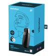 Satisfyer Men Vibration Plus Vibrating Masturbator Black product packaging with Bluetooth technology and app features.