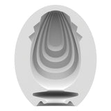 Satisfyer Savage Single Use Masturbator Egg close-up showing its textured interior for enhanced stimulation.