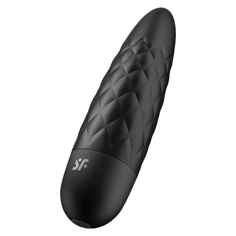 Satisfyer Ultra Power Bullet 5 Vibrator Black with textured surface for targeted stimulation.
