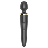 Satisfyer Wand-er Woman Wand Massager Black Gold with soft silicone head and elegant design for relaxation and pleasure.