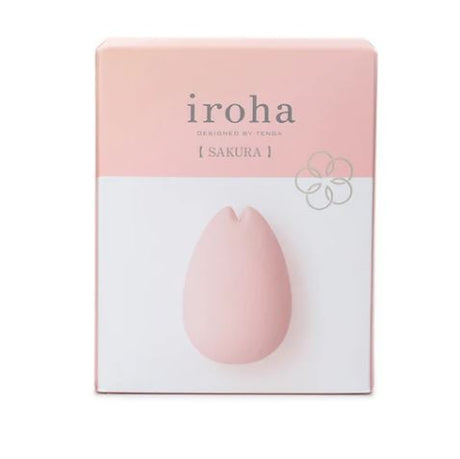 Tenga Iroha Sakura Silicone Clitoral Vibrator Pink packaging featuring a stylish design in soft pink.