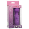 First Time Rechargeable Silicone Massager Purple in packaging highlighting 10 functions of vibration.