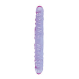 Reflective Gel Veined Double Dong 12 Inch Lavender shown in iridescent jelly with raised texture.