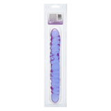Reflective Gel Veined Double Dong 12 Inch Lavender in iridescent packaging, showcasing its realistic design.