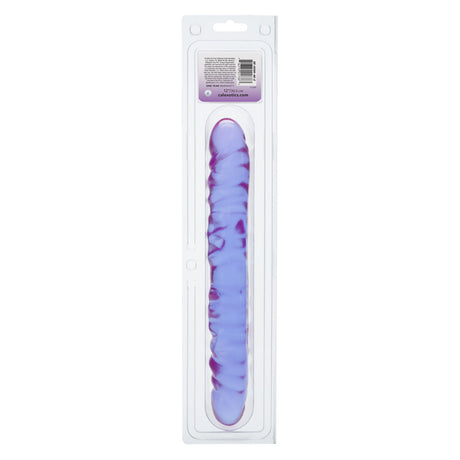 Reflective Gel Veined Double Dong 12 Inch Lavender in iridescent packaging, showcasing its realistic design.