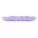 Reflective Gel Veined Double Dong 12 Inch Lavender in iridescent lavender jelly with thick veined texture.