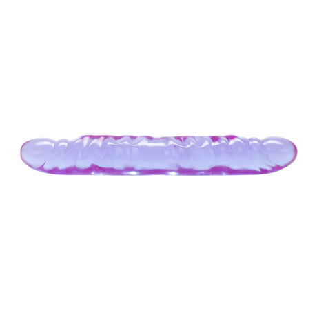 Reflective Gel Veined Double Dong 12 Inch Lavender in iridescent lavender jelly with thick veined texture.