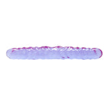 Reflective Gel Veined Double Dong 12 Inch Lavender displayed against a white background, showcasing its iridescent texture.
