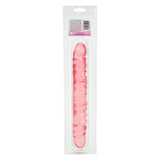 Translucence Veined 12 Inch Double Dong Pink displayed in packaging for pleasurable solo or partnered play.
