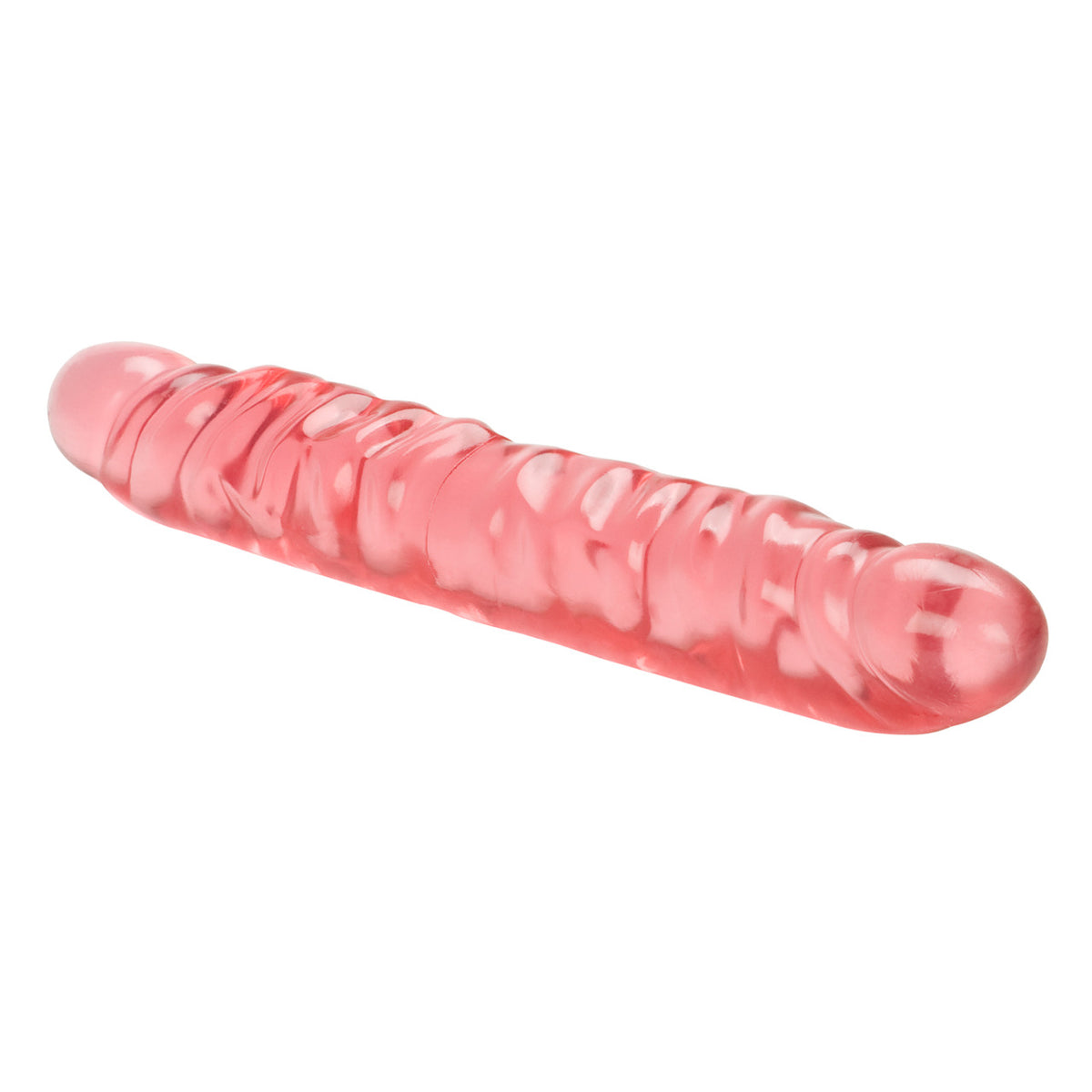 Translucence Veined 12 Inch Double Dong Pink featuring realistic head design for versatile pleasure.