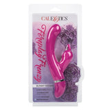 Foreplay Bunny Kisser Rabbit Vibrator Purple in packaging, showcasing its dual-action features and vibrant design.