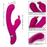 Foreplay Bunny Kisser Rabbit Vibrator Purple features a curved shaft and dual motors for enhanced pleasure.