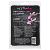 Nipple Play Crystal Chain Nipple Clamps Pink showcasing adjustable clamps and crystal accents for intimate pleasure.